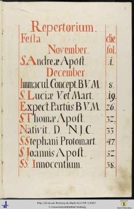 [3r - 4v] Repertorium.