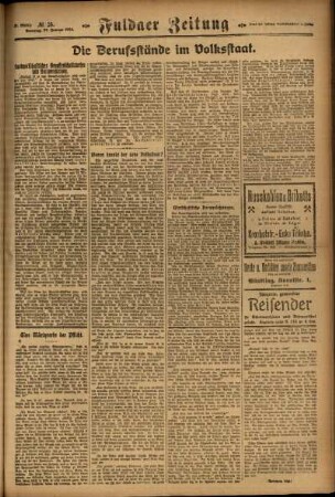 Dritte Ausgabe vom Sonntag, den 27. Januar 1924.