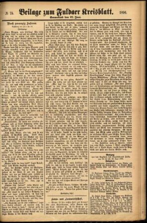 Zweite Ausgabe vom Samstag, den 27. Juni 1896.