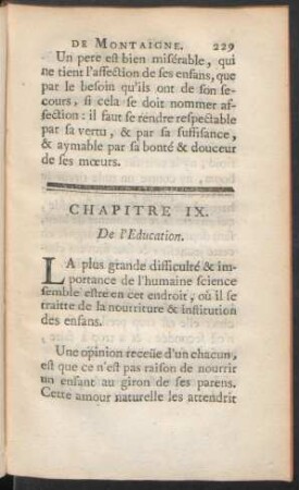 Chapitre IX. De l'Education