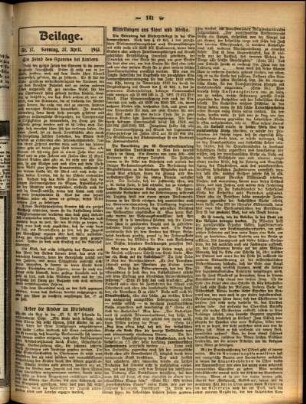 Zweite Ausgabe vom Sonntag, den 27. April 1913.