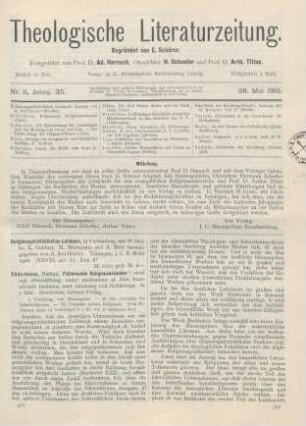321-325 [Rezension] Söderblom, Nathan, Främmande Religionsurkunder i urval och öfversättning under medverkan af flere framstaende fackmän, med inledning och förklaringa. In 3 Bdn