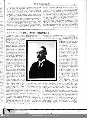 Dr.-Ing. e. h. Dr. phil. Oskar Junghans †