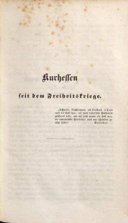 Kurhessen seit dem Freiheitskriege