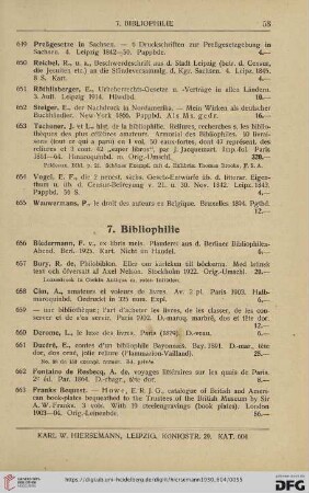 7. Bibliophilie (Nr. 656 - 684)