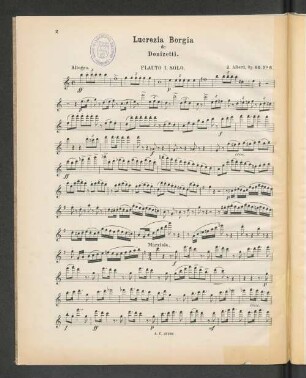 Lucrezia Borgia de Donizetti. Flauto I. Solo.