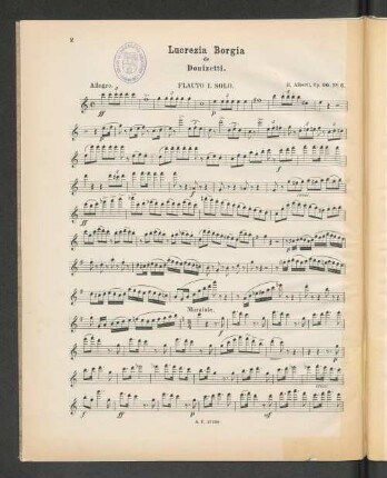 Lucrezia Borgia de Donizetti. Flauto I. Solo.