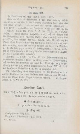 Zweiter Titel. Von Schenkungen unter Lebenden und den letzten Willensverordnungen