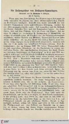 1: Die Reihengräber von Hedingen-Sigmaringen