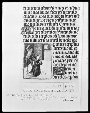 Stundenbuch, ad usum Romanum — Martyrium des heiligen Stephanus, Folio 172recto