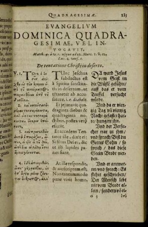 Evangelium Dominica Quadragesimæ, Vel Invocavit.