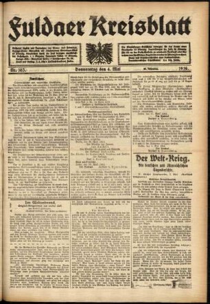 Ausgabe vom Donnerstag, den 04. Mai 1916.