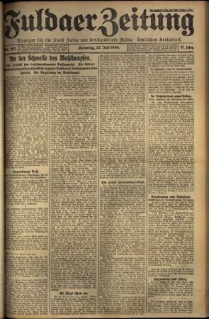 Ausgabe vom Dienstag, den 22. Juli 1930.