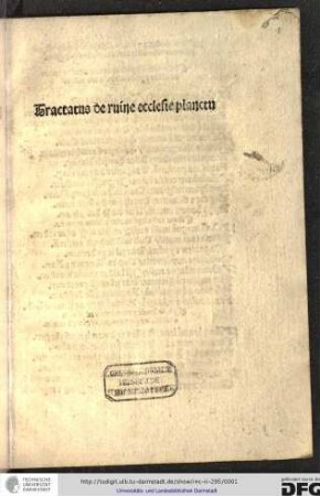 Tractatus de ruine ecclesie planctu.