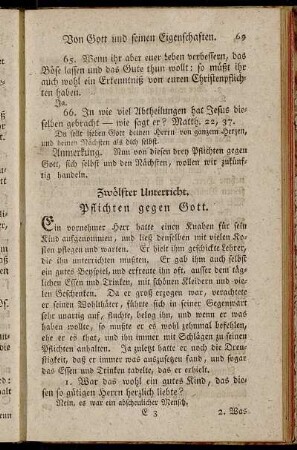 Zwölfter Unterricht. Pflichten gegen Gott.