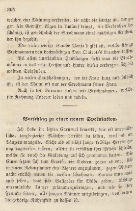 Vorschlag zu einer neuen Spekulation