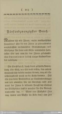 Fünfundzwanzigster Brief