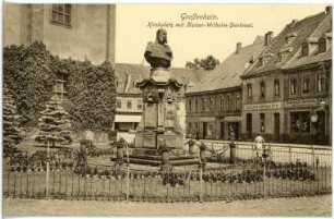 Großenhain. Kirchplatz und Kaiser-Wilhelm-Denkmal