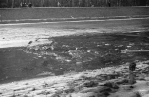 Eisschollen auf dem Elsterflusslauf : Eisschollen auf der zugefrorenen Weißen Elster