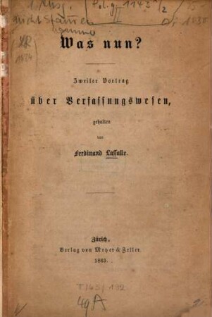 Über Verfassungswesen, 2