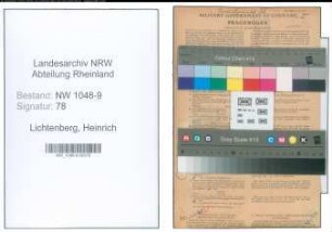 Entnazifizierung Heinrich Lichtenberg , geb. 25.07.1894 (Sekretaer)