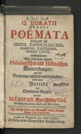 Q. Horatii Flacci Poemata