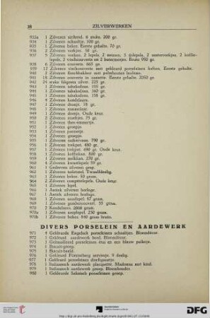 Divers porselein en aardewerk (Nr. 971-1072)