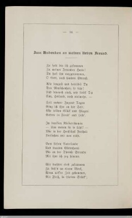 Zum Andenken ...