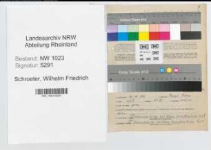 Entnazifizierung Wilhelm Friedrich Schroeter , geb. 14.10.1900 (Lehrer)