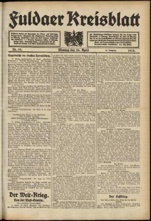 Ausgabe vom Montag, den 26. April 1915.