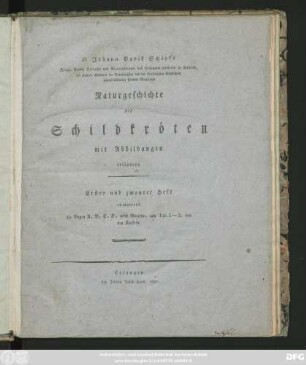 Heft 1/2: enthaltend die Bogen A, B, C, D, nebst Vorrede, und Tab. I -X. von den Kupfern