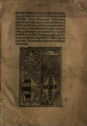 Sancte Romane ecclesie fidei defensionis clippeu[s] adversus Walde[n]sium seu Pickardoru[m] heresim ...