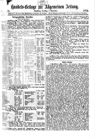 Allgemeine Zeitung. Handelsbeilage. 1874,9/12