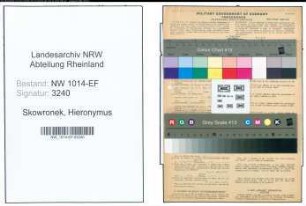 Entnazifizierung Hieronymus Skowronek , geb. 30.09.1890 (Schweisser)