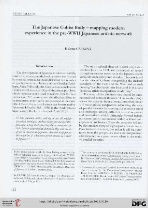 The Japanese Cubist Body - mapping modern experience in the pre-WWII Japanese artistic network
