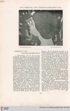 Personal- u. Atelier-Nachrichten - Von Ausstellungen und Sammlungen - Vermischtes