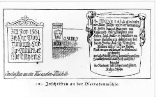 Görlitz. Vierradenmühle, Inschriften, Repro