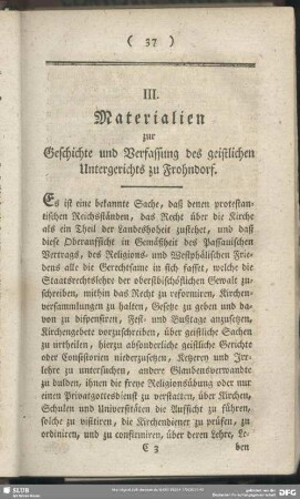 III. Materialien zur Geschichte und Verfassung des geistlichen Untergerichts zu Frohndorf