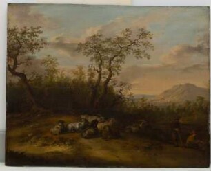 Landschaft mit Ziegenherde