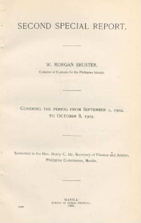 2.1902/03: Report of the Collector of Customs for the Philippine Islands