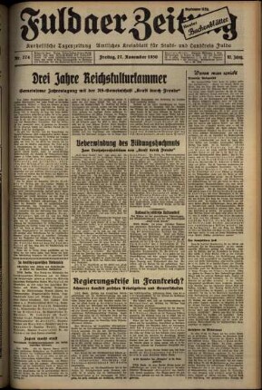 Ausgabe vom Freitag, den 27. November 1936.