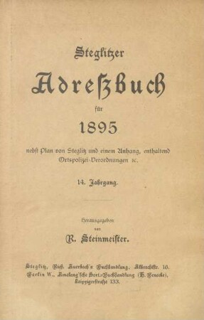 14.1895: Steglitzer Adressbuch