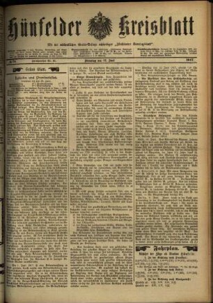 Erste Ausgabe vom Dienstag, den 12. Juni 1917.