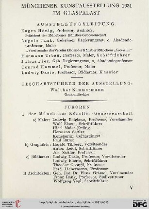 Münchener Kunstausstellung 1931 im Glaspalast