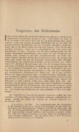Grigoriew, der Bolschewist