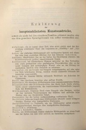 Erklärung der hauptsächlichen Kunstausdrücke.