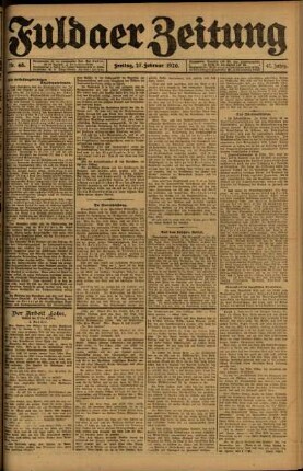 Ausgabe vom Freitag, den 27. Februar 1920.