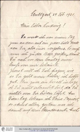 Brief vom 24.02.1921