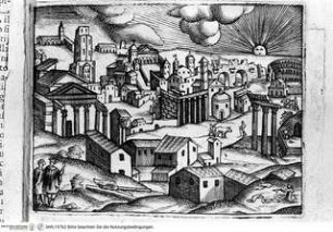 Grandezze della città di Roma antiche e moderne come al presente si ritrovano... intagliate da Jacomo Crulli de Marcucci, Tafel 1: Forum Romanum