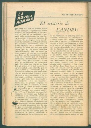 El misterio de Landrú : La novela humana